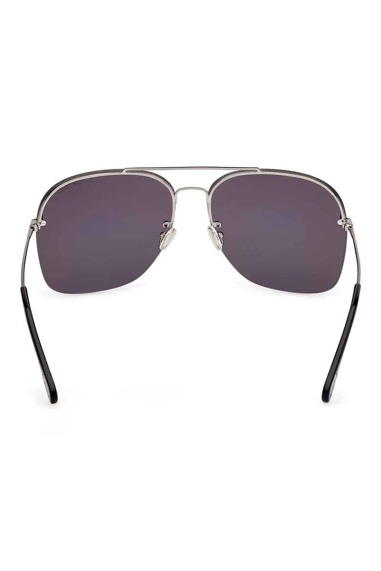 Mackenzie 64mm Oversize Pilot Sunglasses, Alternate, color, SHINY PALLADIUM / SMOKE