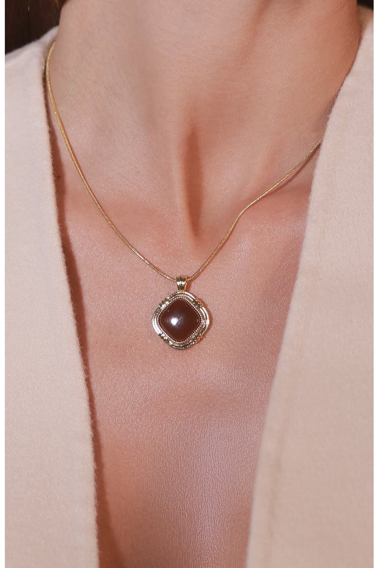 Agate Necklace, Alternate, color, Red