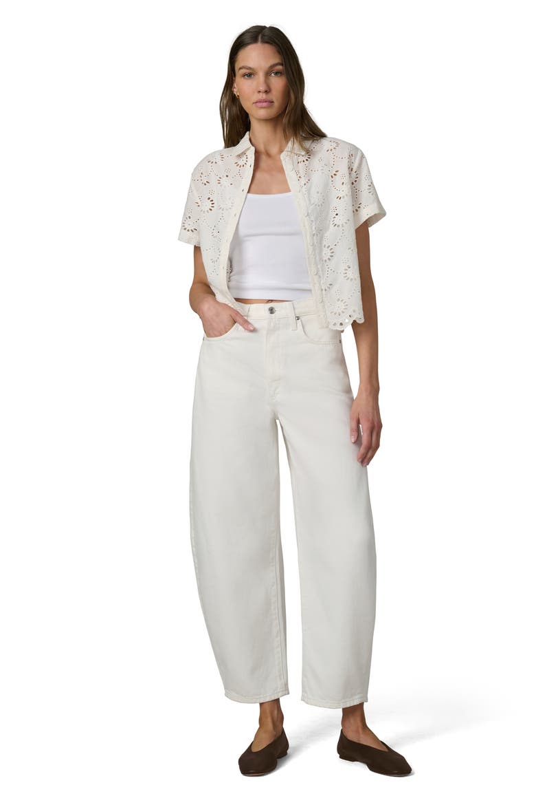 The Billie Barrel Leg Jeans, Alternate, color, MILK