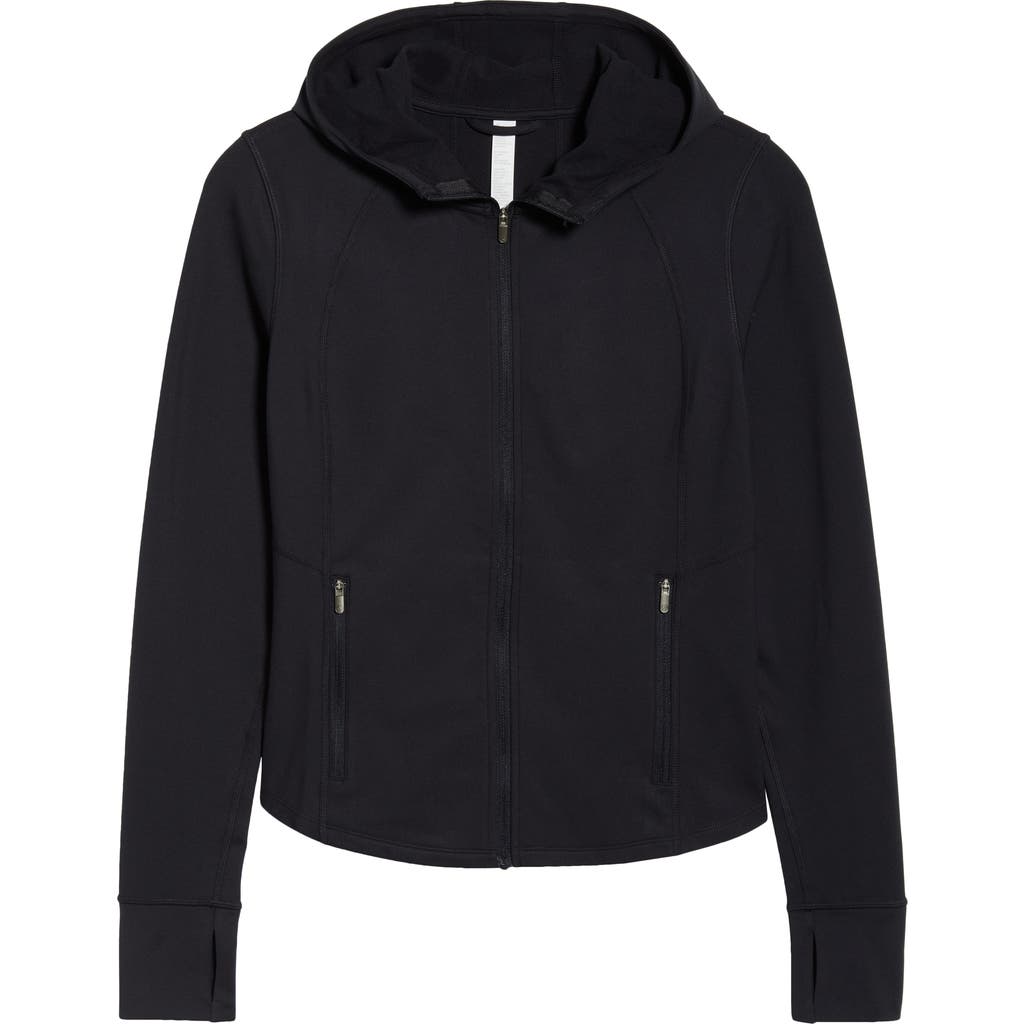 Zella Cozy Tech Zip Hooded Jacket In Black
