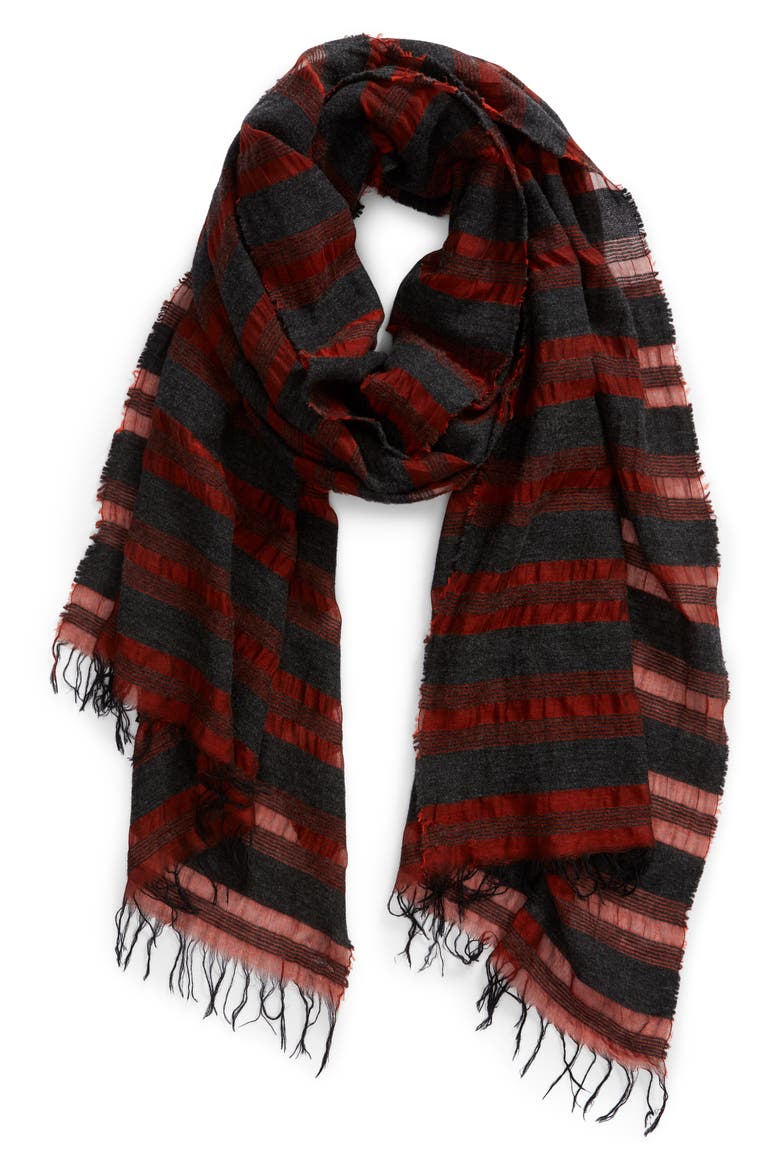 Stripe Scarf, Alternate, color, CHARCOAL