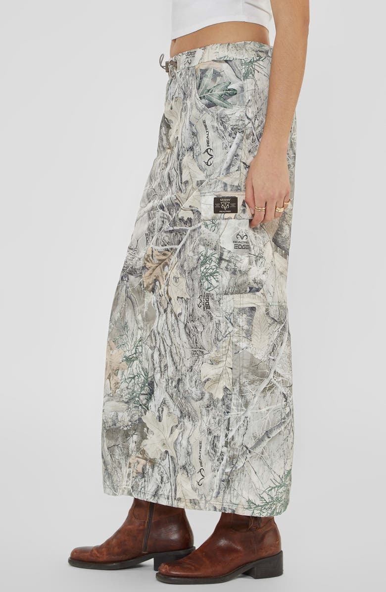 GUESS x RealTree Camo Cargo Maxi Skirt, Alternate, color, Go Realtree Washed Edge