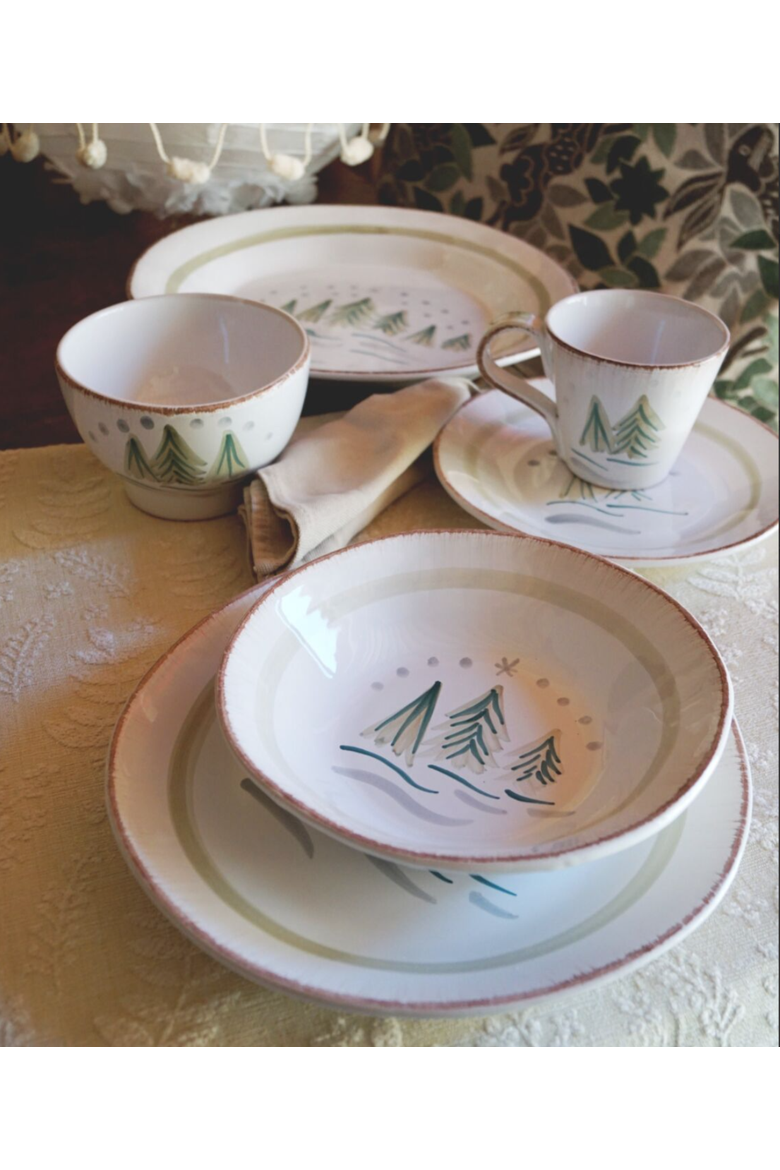 Cortina (Winter Trees) - Salad (Dessert) Plate, Alternate, color, White