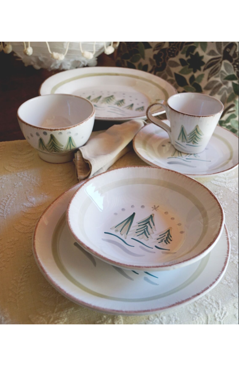 LA GABBIANELLA Cortina (Winter Trees) Dinner Plate, Alternate, color, White