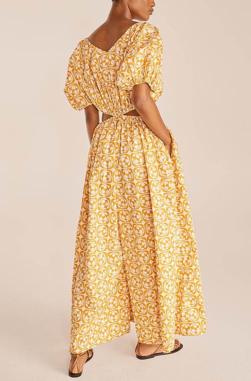 Rebecca Taylor Lattice Fleur Poplin Jumpsuit In Fleur Honey Combo