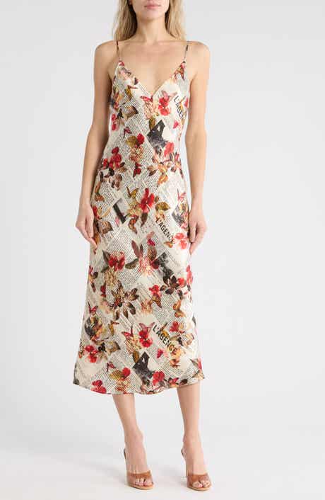 L'AGENCE Seridie Silk Midi Slipdress