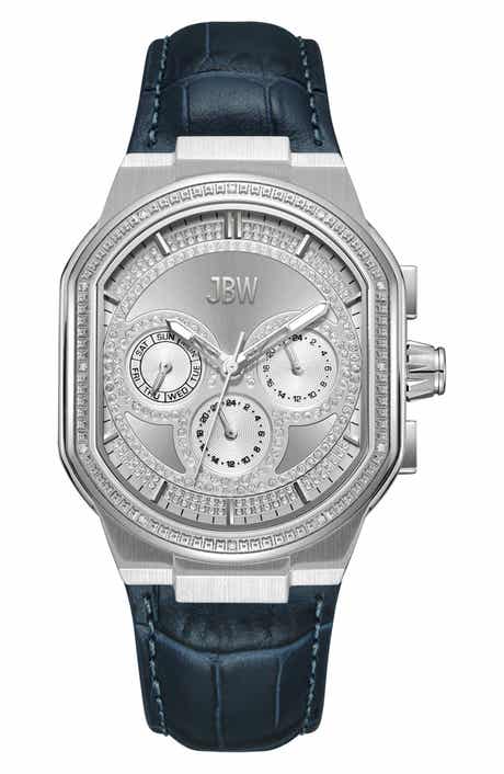 JBW Orion Diamond Leather Strap Watch, 39mm