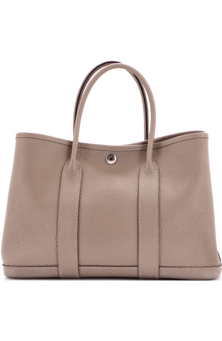 Pre-Owned Hermes Garden Party Tote Leather 30, Main, color, Gris Asphalte