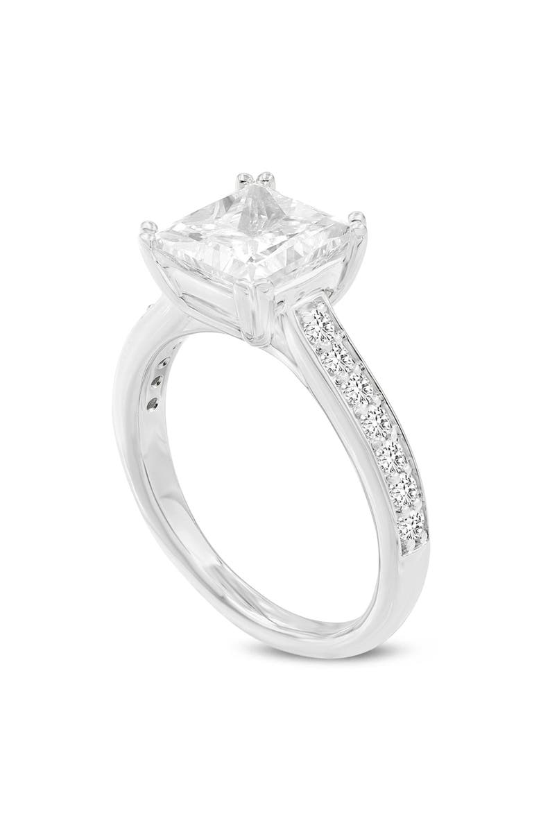 LuvMyJewelry Kalina 14K White Gold Princess Cut Lab Grown Diamond Engagement Ring - 3 Ct, Main, color, 