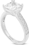 LuvMyJewelry Kalina 14K White Gold Princess Cut Lab Grown Diamond Engagement Ring - 3 Ct