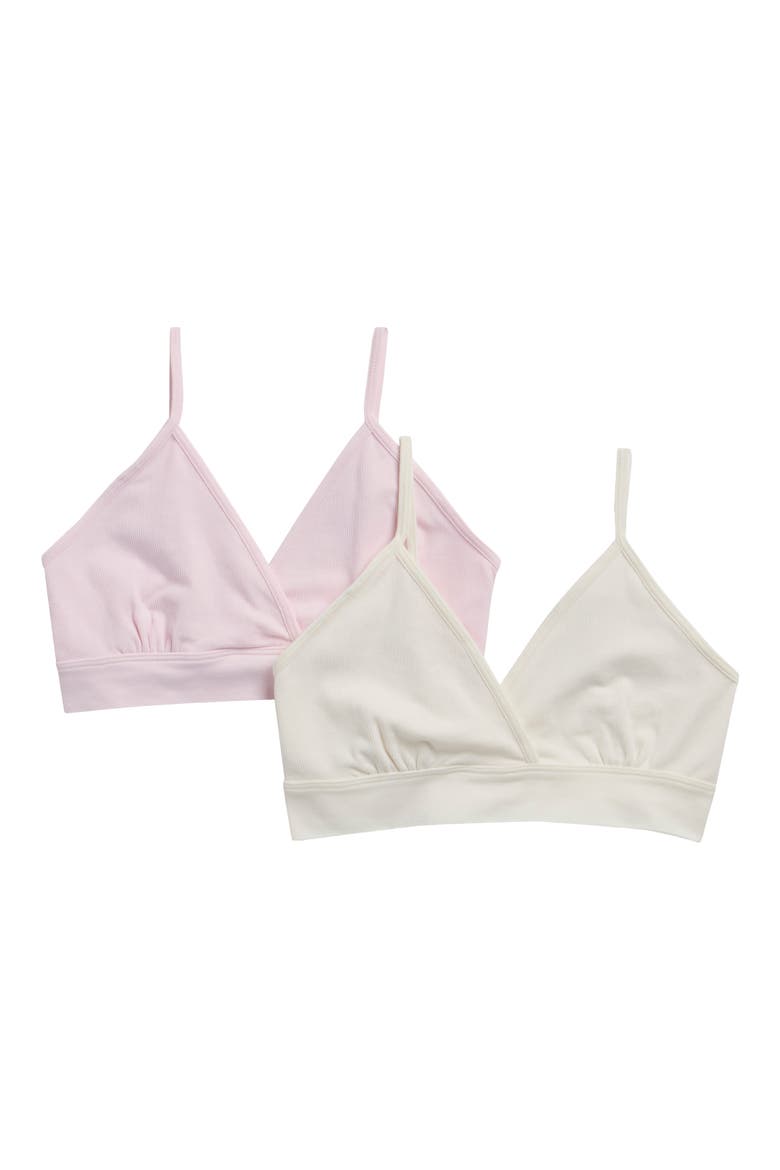 Assorted 2-Pack Kyla Seamless Crossover Bralettes, Main, color, FESTIVAL BLOOM/ SUGAR SWIZZLE