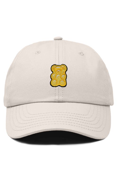 Dalix Yellow Gummy Embroidered Dad Cap In Beige