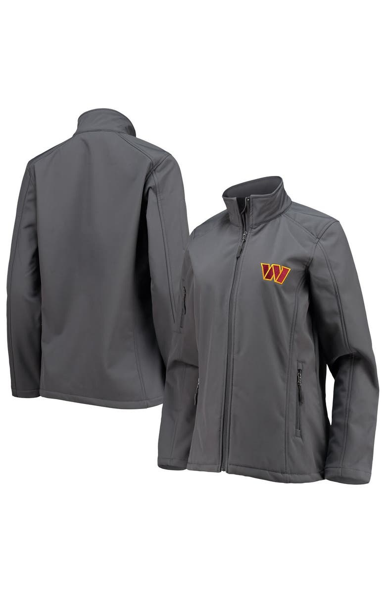 DUNBROOKE Women's Dunbrooke Gray Washington Commanders Sonoma Softshell Full-Zip Jacket, Main, color, Gray