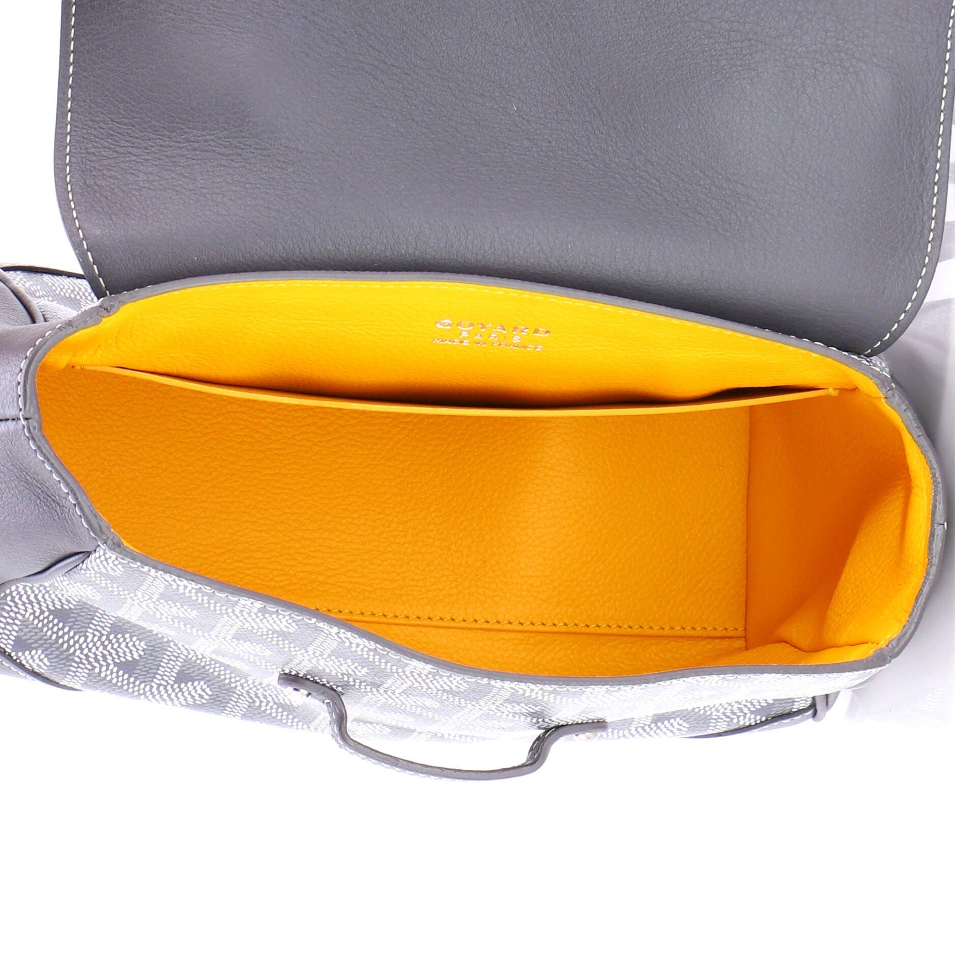 Pre-Owned Goyard Saigon Top Handle Bag Coated Canvas with Leather Mini, Alternate, color, Gray