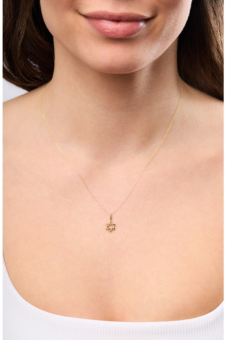 14K Gold Star of David Pendant Necklace, Alternate, color, 14K YELLOW GOLD