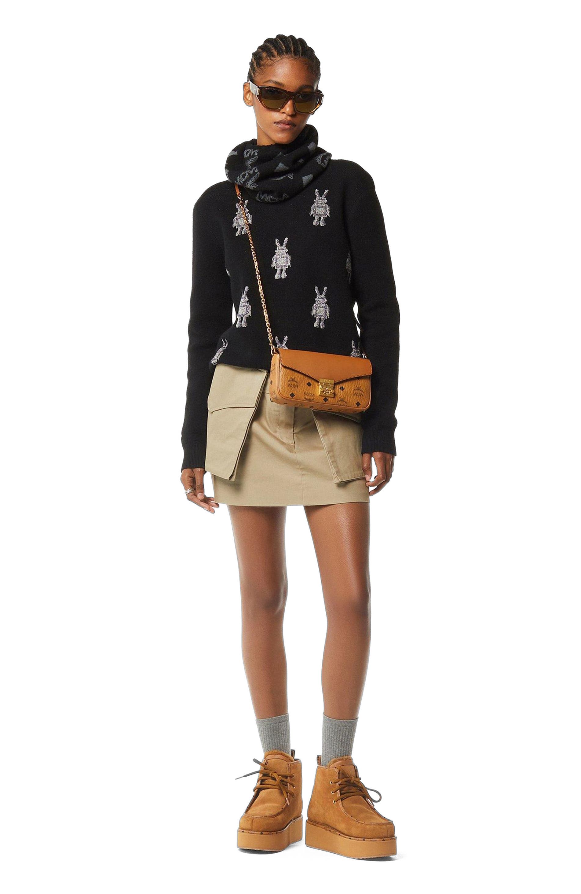 MCM Tracy Crossbody in Visetos Leather Mix, Alternate, color, Cognac