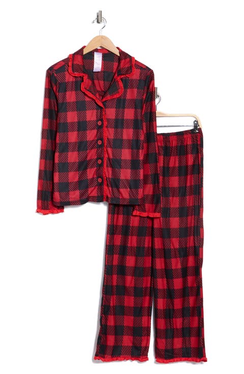 Buffalo Plaid Collared Pajamas