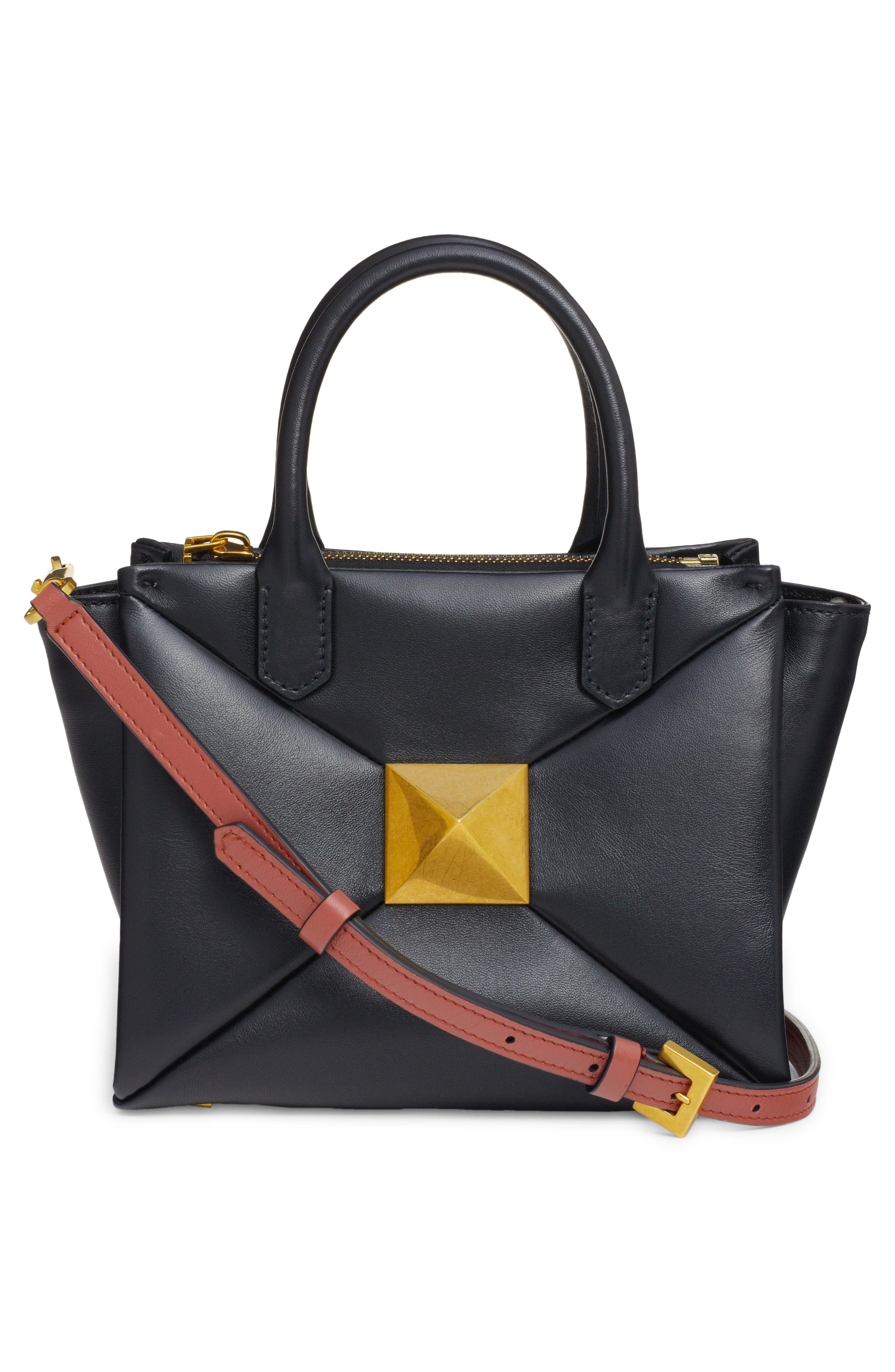 Valentino Garavani One Stud Small Leather Top Handle Bag, Alternate, color, 