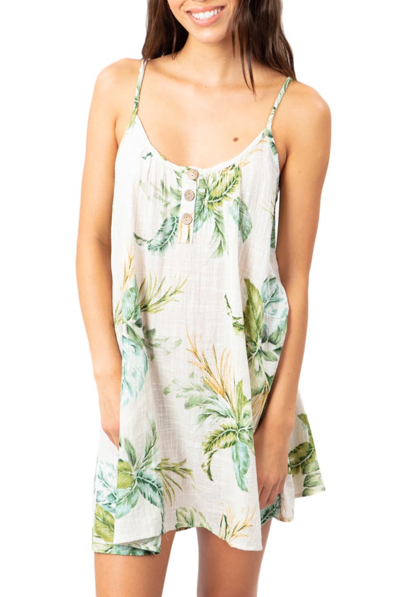 Palmetto Cotton Cover-Up Dress, Main, color, OFF WHITE