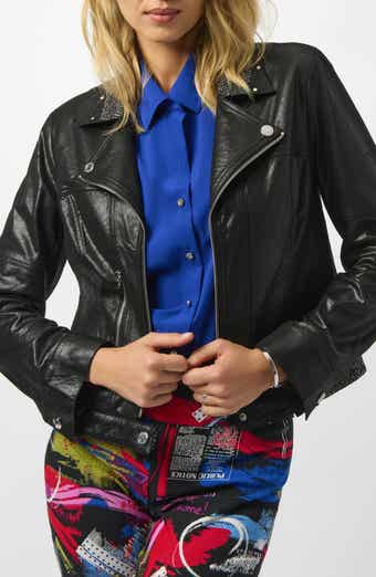 Foiled Faux Suede Moto Jacket