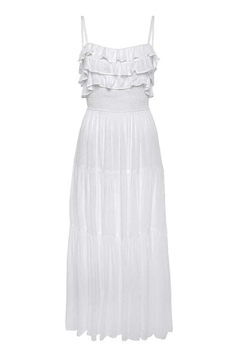 Women's Ruffle Tie Back Maxi Dress, Alternate, color, White