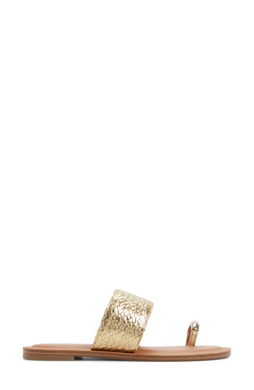 Aldo Beachwalk Slide Sandal In Gold
