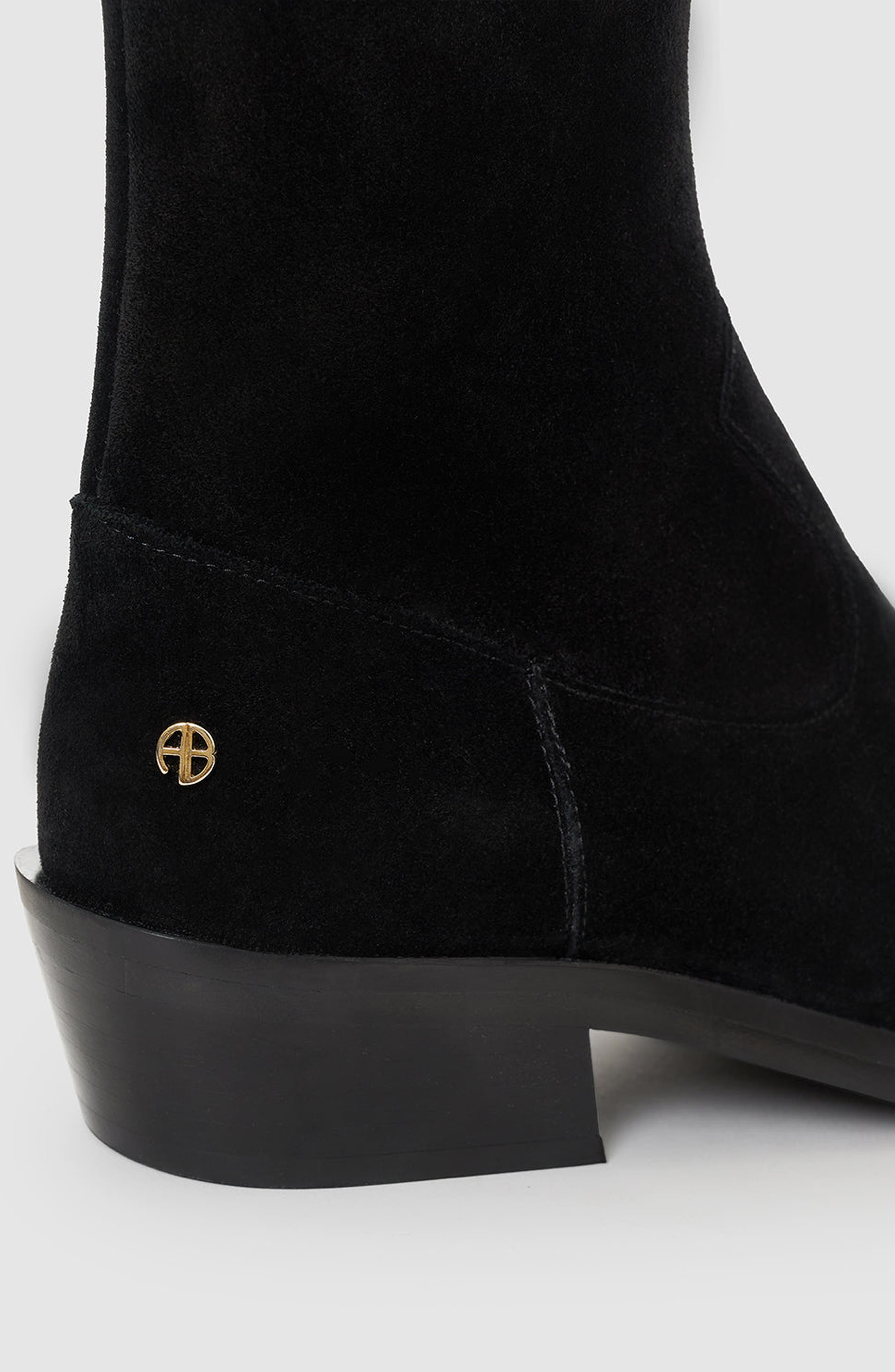 Bekah Flat Western Boots, Alternate, color, Black Suede