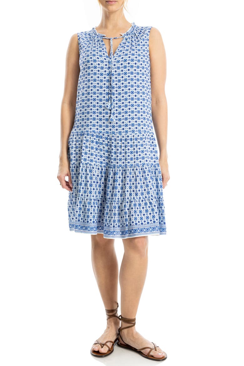Floral Split Neck Tiered Dress, Alternate, color, CMBLFLCH