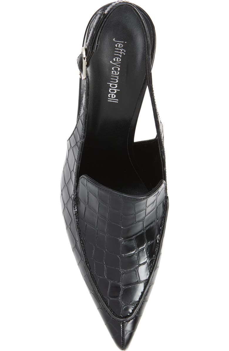 Jeffrey Campbell Acclaimed Pointed Toe Pump, Alternate, color, Black Croco