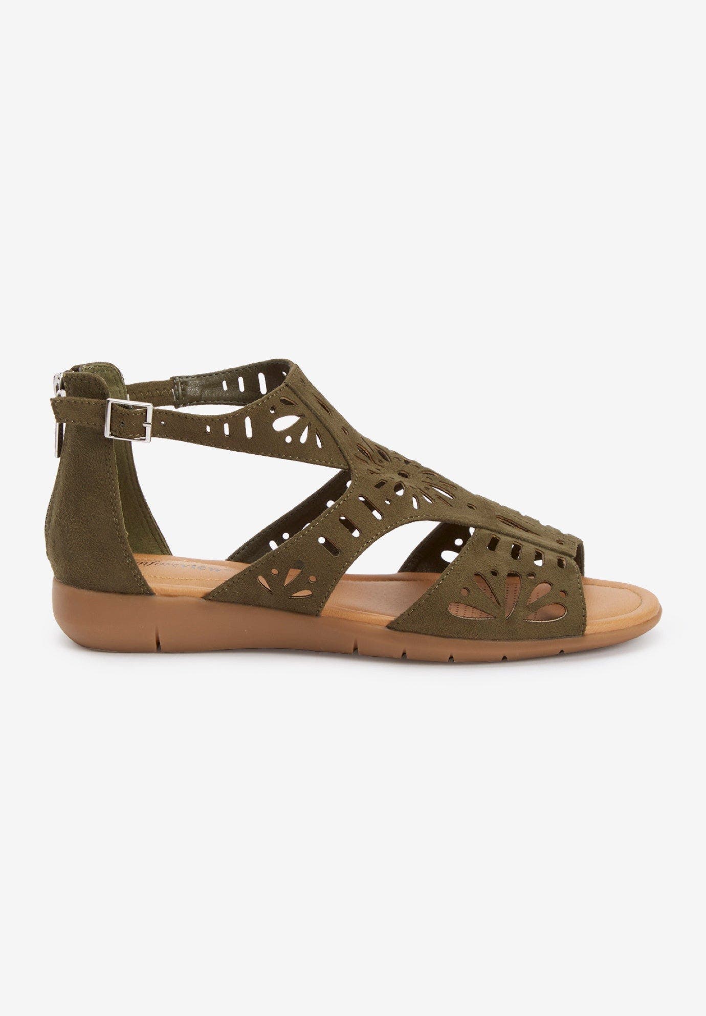 Comfortview The Milana Sandal, Alternate, color, Dark Olive