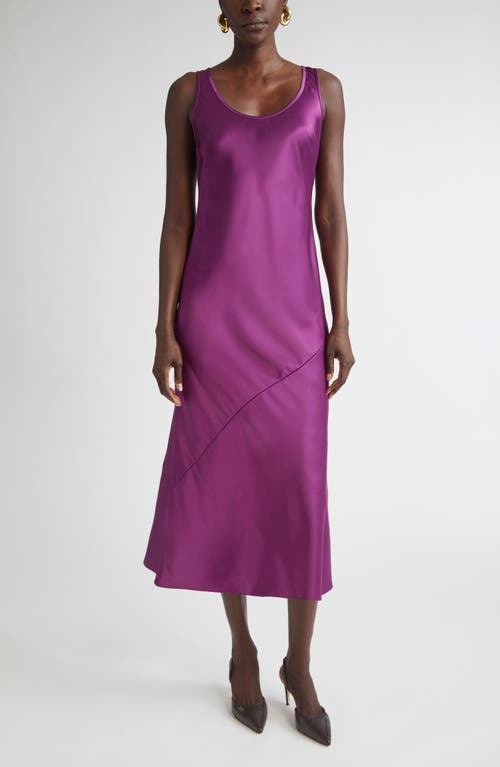 St John St. John Sleeveless Satin Midi Dress In Purple