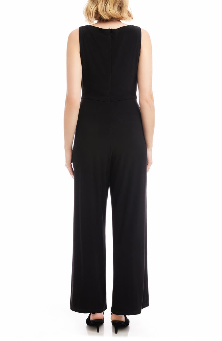 Karen Kane Camila Cowl Neck Travel Jersey Jumpsuit, Alternate, color, Black