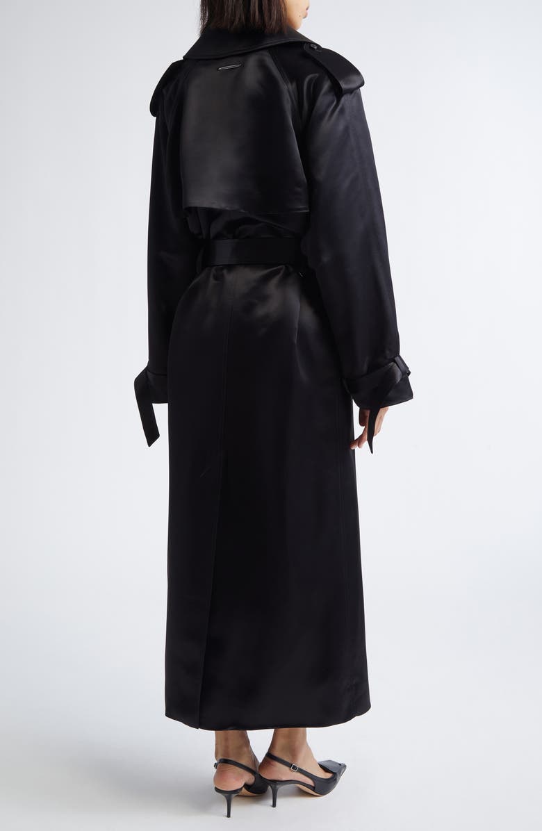 GRACE LING Claw Liquid Tailored Trench Coat, Alternate, color, Black