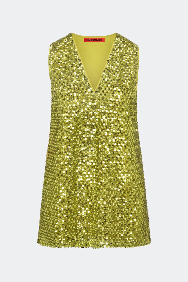 Fountain Sequin Dress, Main, color, Metallic Pear