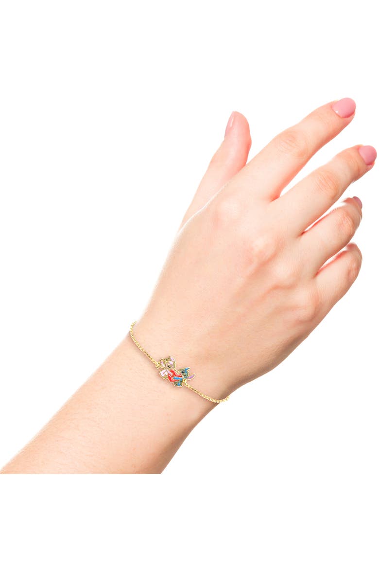 Adjustable Heart Lariat Bracelet, 18kt Gold Plated, Alternate, color, Gold