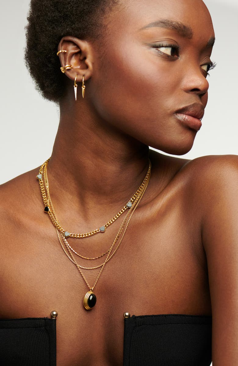 Missoma Onyx Heart Station Necklace, Alternate, color, 