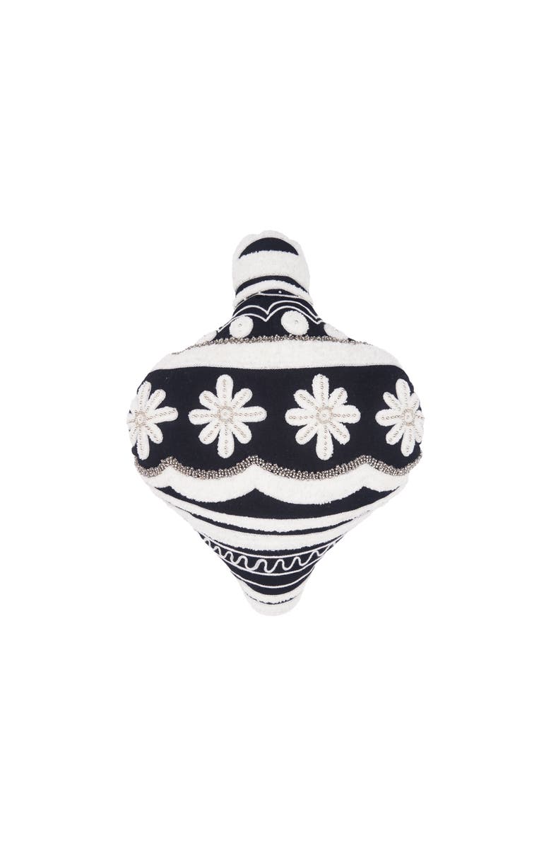 carol & frank Ornament Shaped Throw Pillow, Main, color, Black