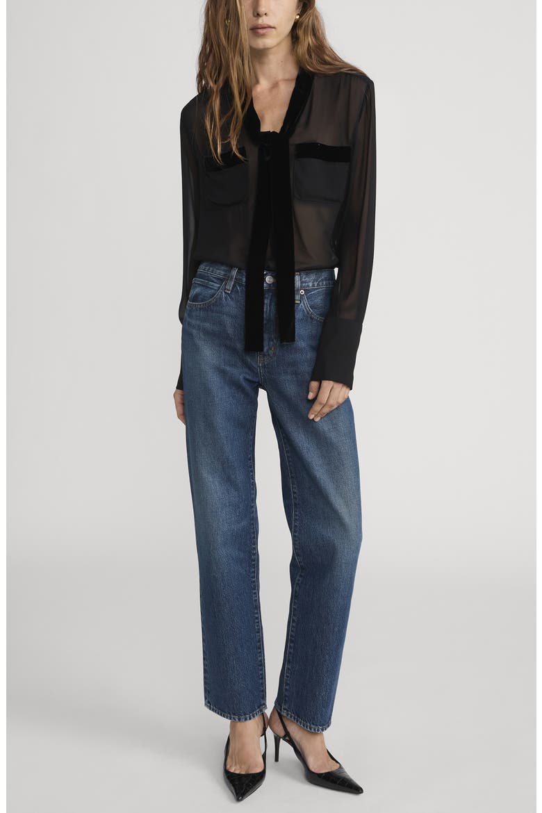 The Hang High Waist Ankle Straight Leg Jeans, Alternate, color, SAIL