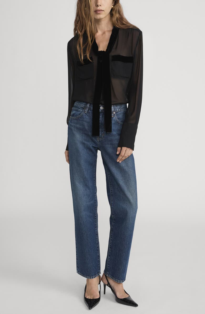 FRAME The Hang High Waist Ankle Straight Leg Jeans, Alternate, color, Sail