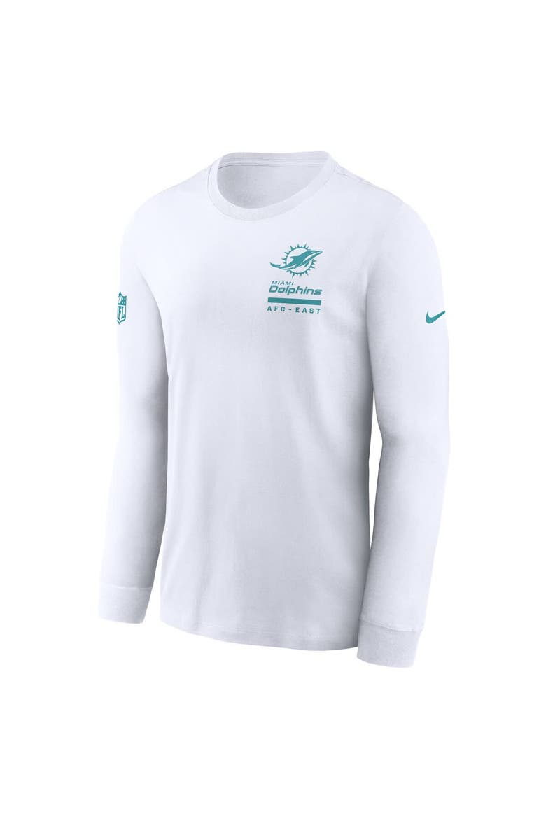 Men's Nike White Miami Dolphins Sideline Performance Long Sleeve T-Shirt, Alternate, color, White