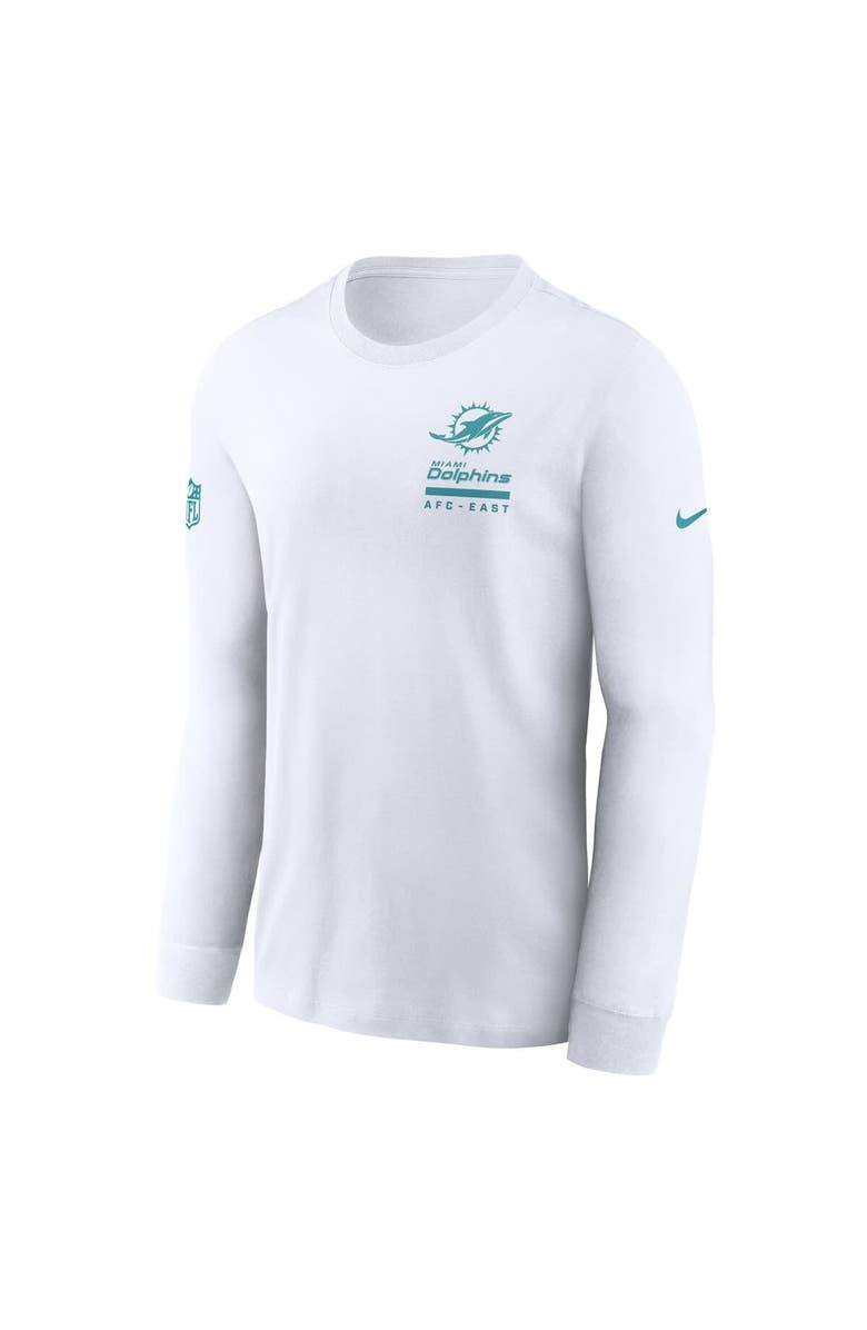Nike Men's Nike White Miami Dolphins Sideline Performance Long Sleeve T-Shirt, Alternate, color, White