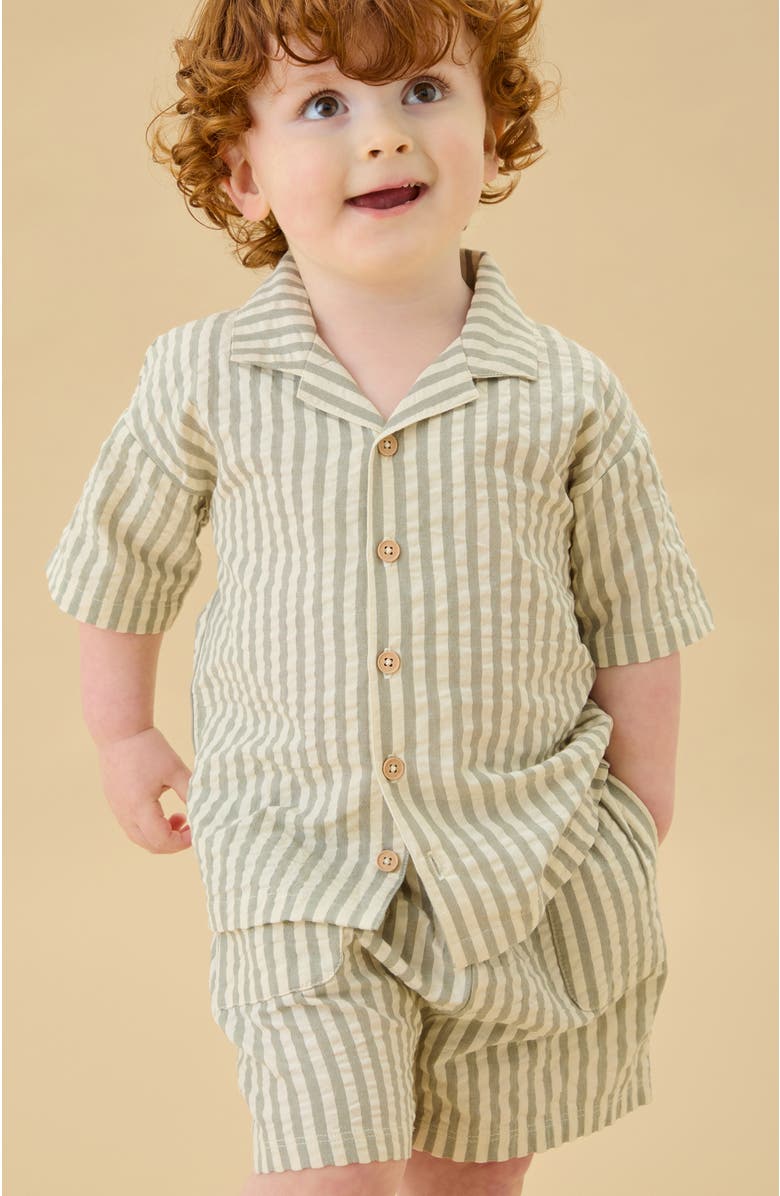 MORI Stripe Seersucker Shirt, Alternate, color, Grey Stripe