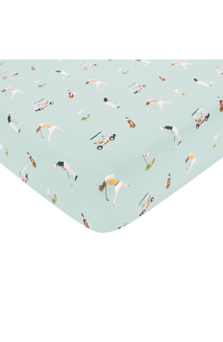 Kyte BABY Golf Print Jersey Crib Sheet, Main, color,