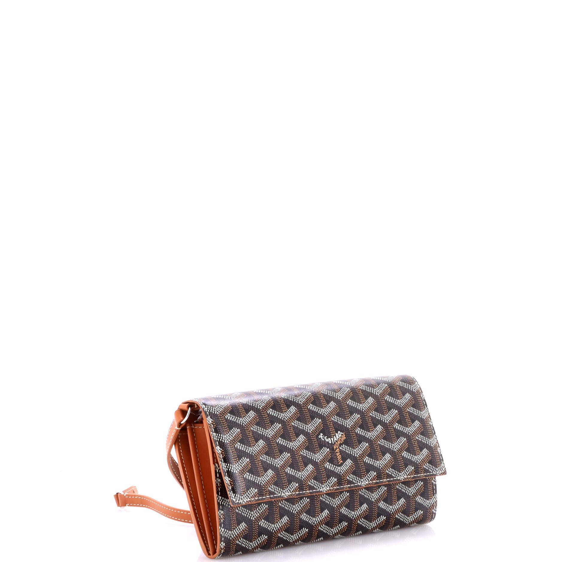 Varenne Continental Wallet with Strap Coated Canvas, Alternate, color, Brown