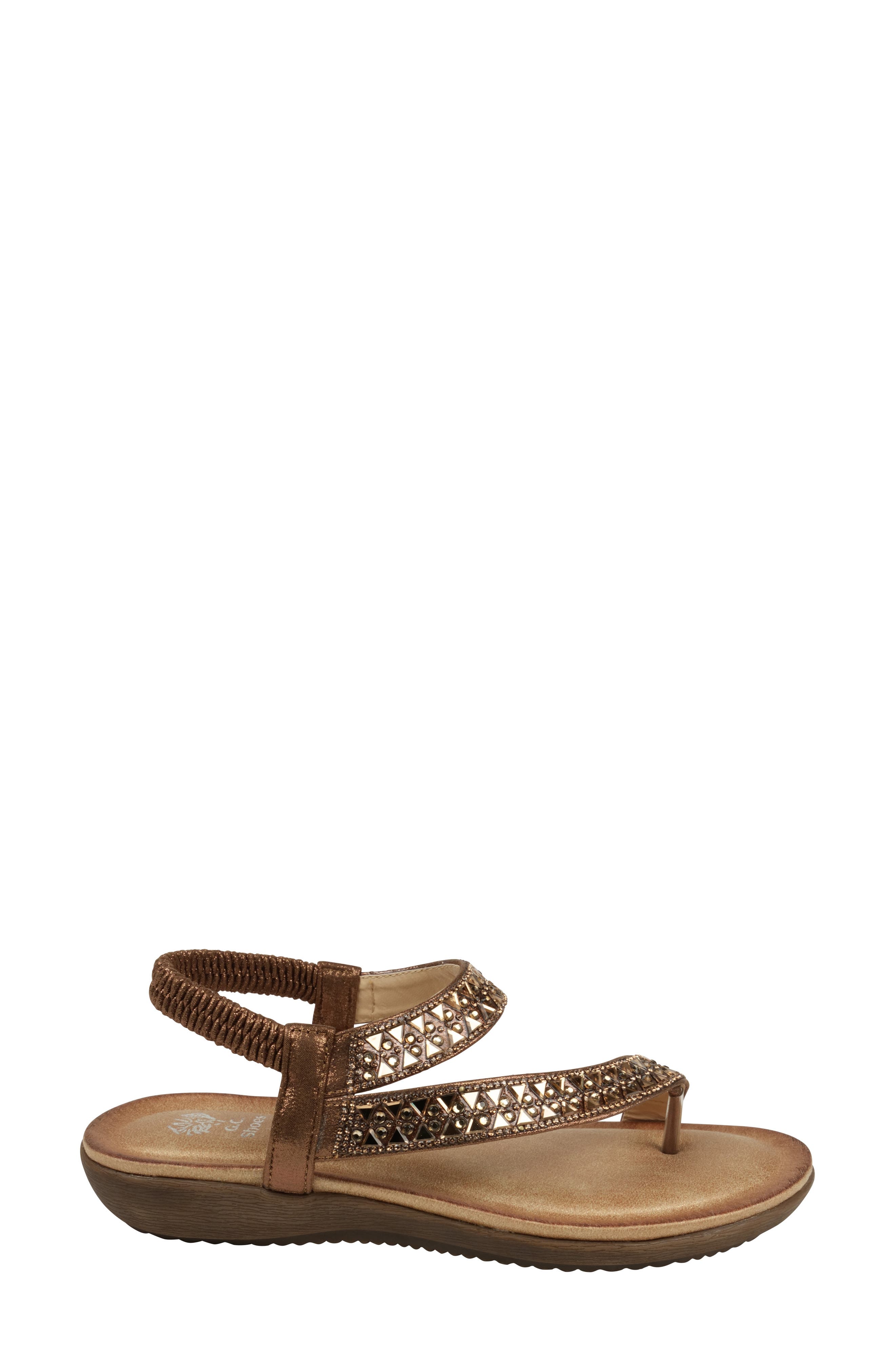 Reille Embellished Ankle Strap Sandal, Alternate, color, BRONZE