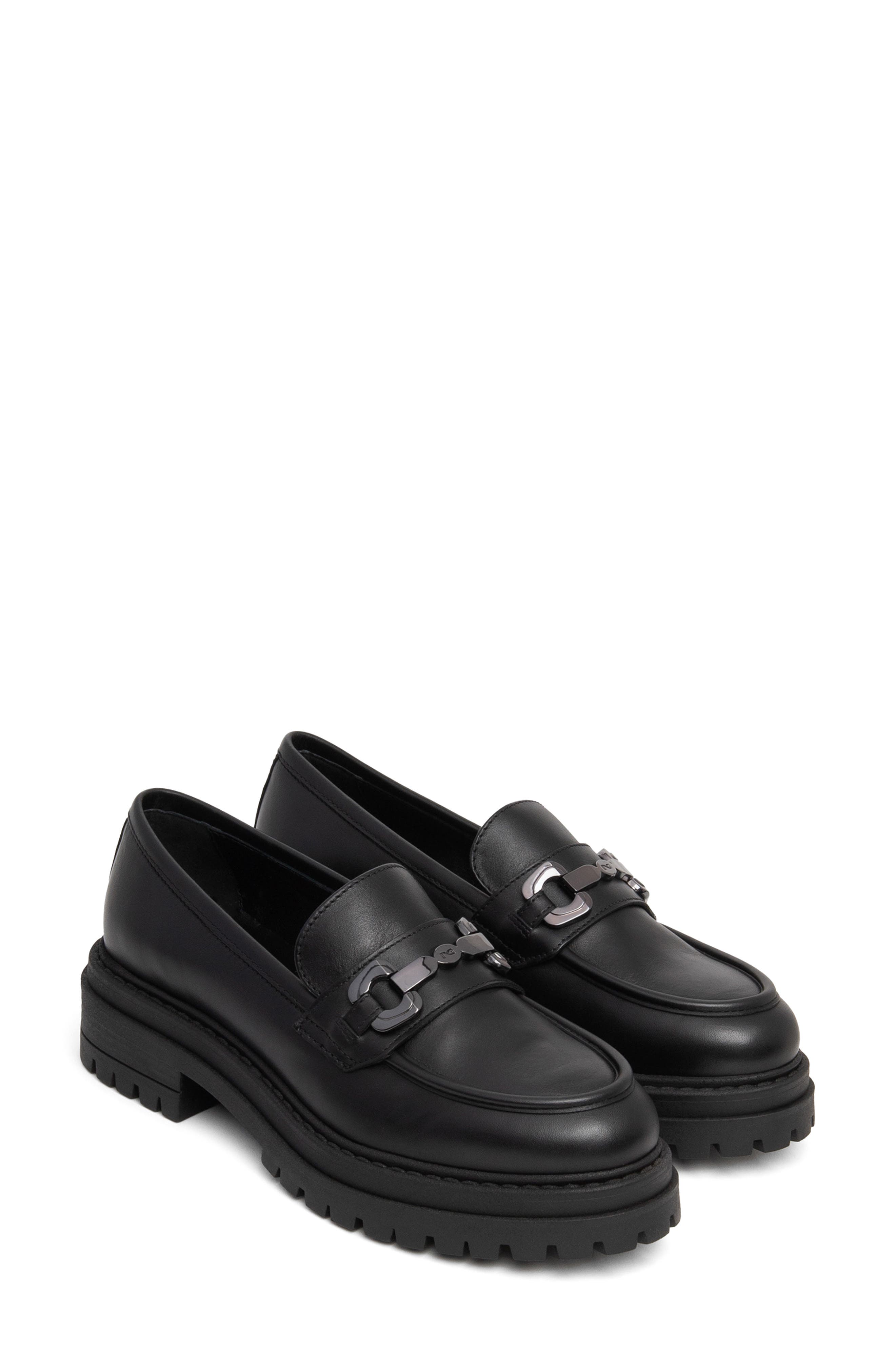 Bit Platform Lug Sole Loafer, Main, color, BLACK