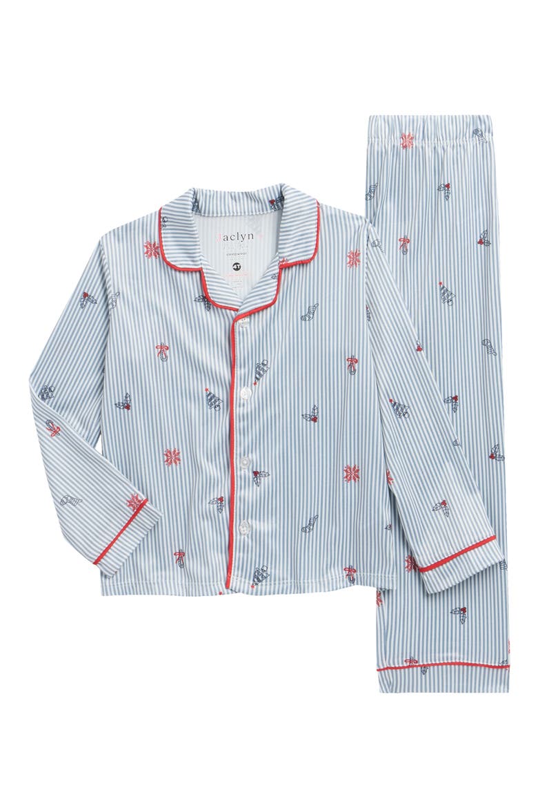 Kids' Holiday Stripe Fitted Two-Piece Pajamas, Main, color, HOLIDAY ICON STRIPE