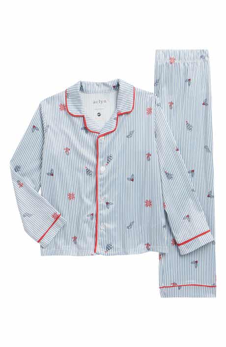 Kids' Holiday Stripe Fitted Two-Piece Pajamas