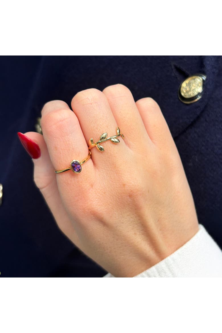 Oval Amethyst Bezel Ring, Alternate, color, Amethyst