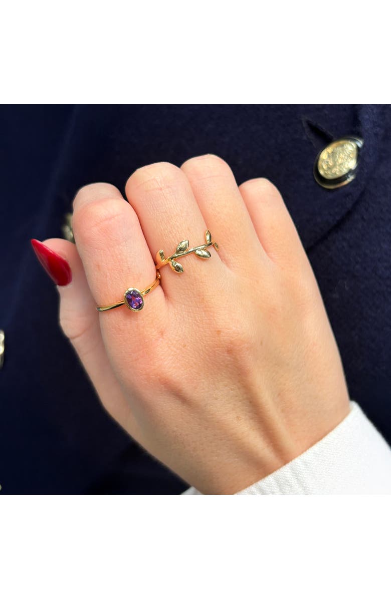 The Lovery Fine Jewelry Oval Amethyst Bezel Ring, Alternate, color, Amethyst